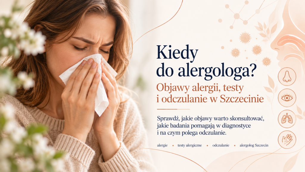 Objawy alergii, testy alergiczne i odczulanie w Szczecinie. Sprawdź, kiedy zgłosić się do alergologa i jak przygotować się do wizyty w DM Clinic.