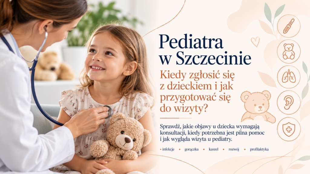 Gorączka, kaszel, ból brzucha i wysypka u dziecka: sprawdź, kiedy do pediatry. Poznaj konsultacje i bilanse zdrowia w DM Clinic w Szczecinie.